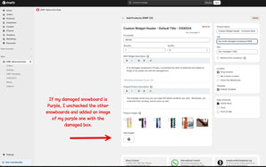 Custom Widget Header - Customer Return