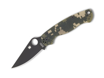 Spyderco C81GPCMOBK2 Paramilitary 2 Knife Black Plain Edge Blade with Digital Camo G10 Handles/ DLC Clip - Open Box