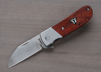 Finch Knife Company LUCKY 13 Flipper 154CM Satin Blade with Stainless Steel Bolstered/ Cocobolo Wood Scales - Open Box