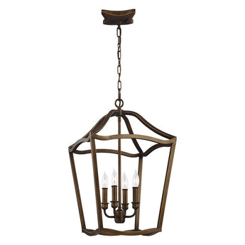 Feiss Yarmouth 4 Light Painted Aged Brass Ceiling Pendant-wh-20-091026