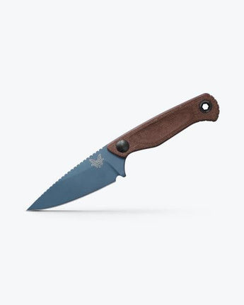 Benchmade Dacian™ Fixed Blade Knife Spearpoint Blue Cerakote Blade with Brown Canvas Micarta Handles - Open Box