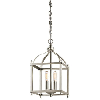 Kichler Larkin Small Nickel Ceiling Lantern - 2 Light-wh-20-091026