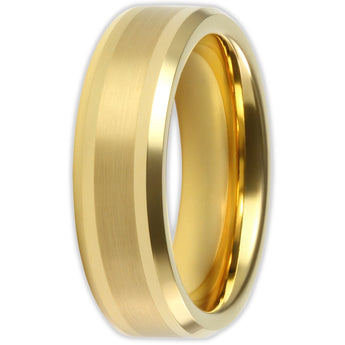 Gold Brushed 6mm Wonder Ring Size R - Clearance 1157