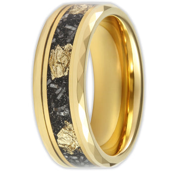 Golden Flake 8mm Wonder Ring Size O - Clearance 1158