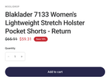 Blaklader 7133 Women's Lightweight Stretch Holster Pocket Shorts - Return
