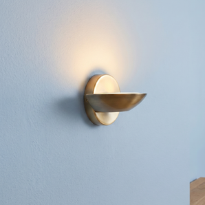 Sardina 7.5w LED Brass & Frosted Glass Uplight Wall Light-warehouse-091026