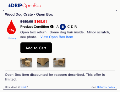 The full DRIP widget, expanded